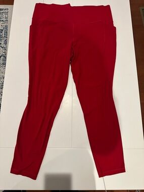 Athleta Red Salutation Stash Tight Leggings